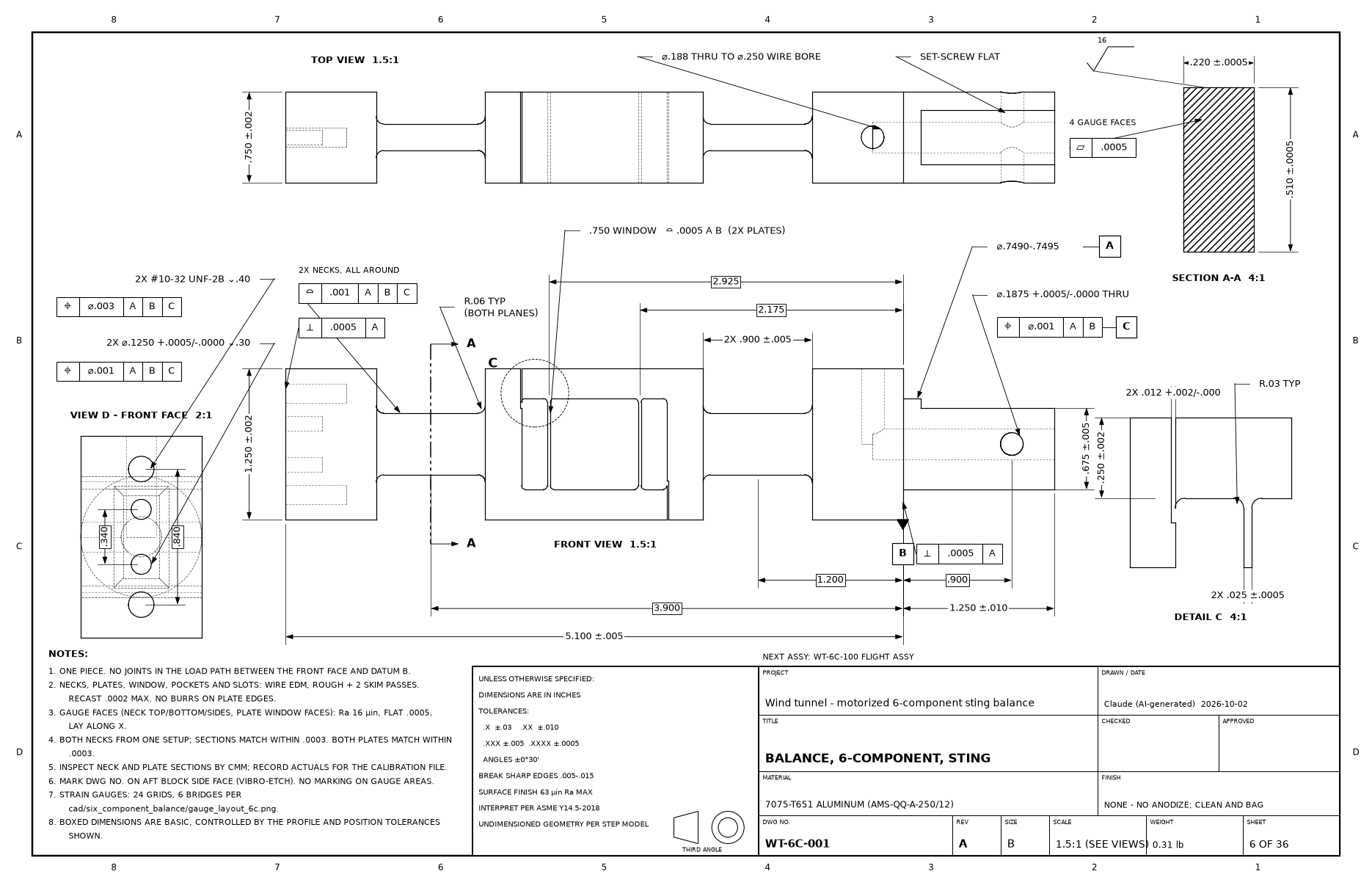 Drawing WT-6C-001